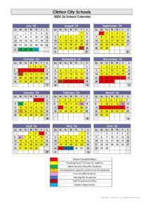 Clinton City Schools calendar