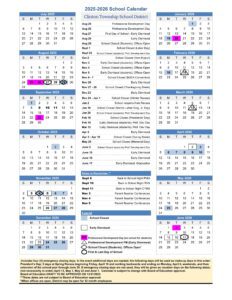 Clinton Township School District calendar