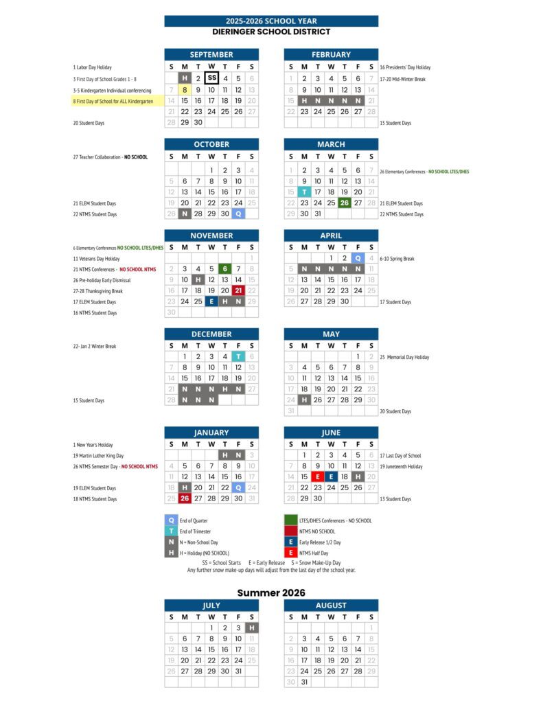 dieringer school district calendar