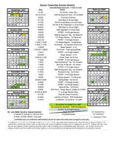 Delran Township School District calendar