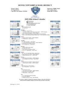 Dennis Township School District Calendar