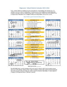 EDGEWATER SCHOOLS calendar