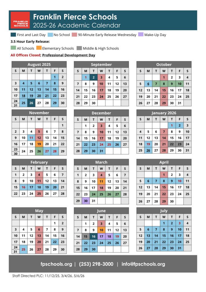 Franklin Pierce Schools Calendar