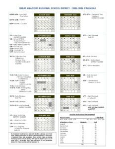GREAT MEADOWS REGIONAL SCHOOL CALENDAR
