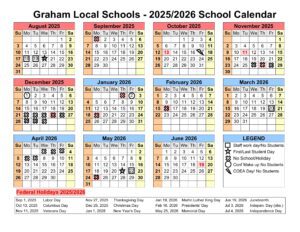 Graham Local Schools calendar