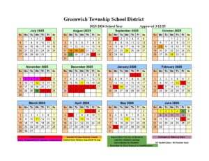 Greenwich Township School District calendar