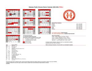 HOBOKEN PUBLIC SCHOOLS CALENDAR