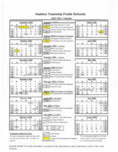 Haddon Township Public Schools calendar