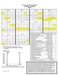 Haworth Public School Calendar