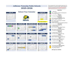 Jefferson Township Public Schools Calendar