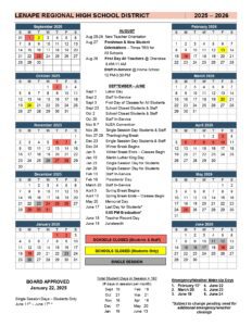 Lenape Reginal High School District calendar