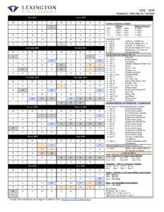Lexington public schools calendar