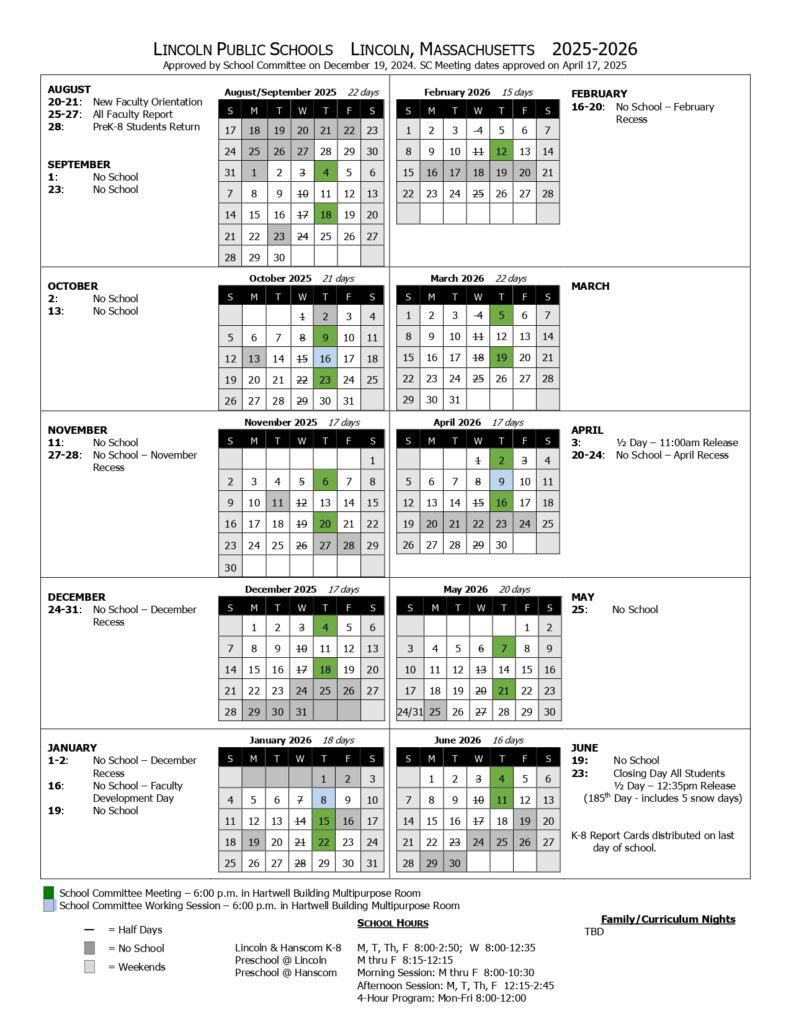 Lincoln Public Schools CALENDAR