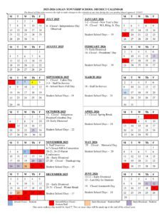 Logan Township School District Calendar