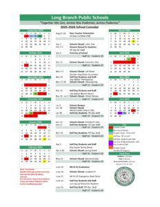 Long Branch Public Schools Calendar