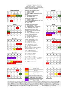 Madison Public schools calendar