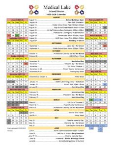 MEDICAL LAKE SCHOOL DISTRICT CALENDAR