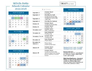 Millville Public Schools Calendar