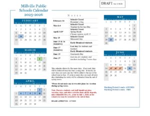 millville public schools calendar