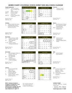 morris county vocational school district calendar