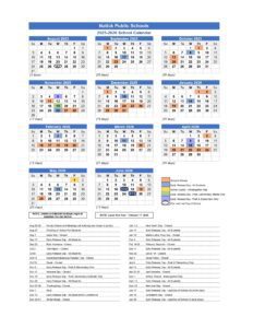 Natick Public Schools MA Calendar