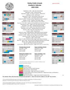 Nutley Public School District Calendar