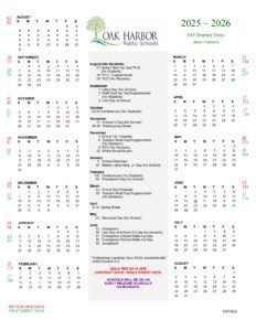 OAK HARBOR PUBLIC SCHOOLS CALENDAR