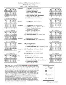 oakland k8 public schools calendar