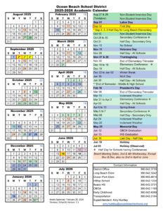 Ocean Beach School District CALENDAR