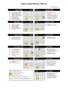 OMAK SCHOOL DISTRICT CALENDAR