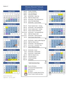 Ottawa-Glandorf Schools calendar
