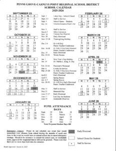 PENNS GROVE-CARNEYS POINT REGIONAL SCHOOL DISTRICT calendar