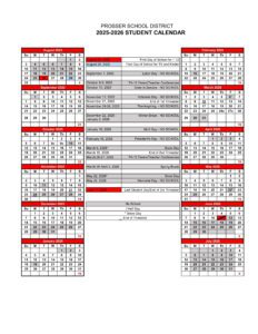 Prosser School District calendar