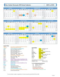 Palos Verdes Peninsula USD School Calendar