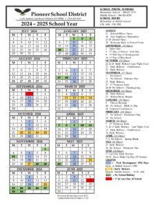 Pioneer School District CALENDAR