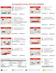 Reading Public Schools CALENDAR