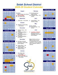 Selah School District 119 CALENDAR
