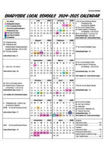SHADYSIDE SCHOOL CALENDAR