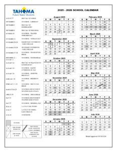 Tahoma School calendar