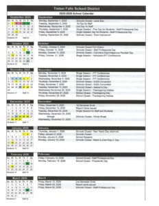 Tinton Falls School District calendar