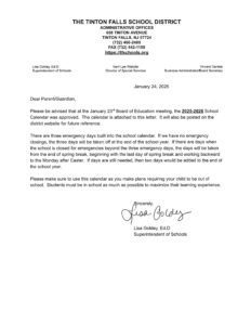 Tinton Falls School District calendar