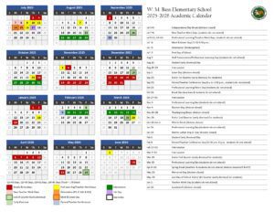W. M. Bass Elementary School calendar