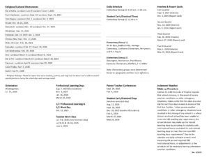 W. M. Bass Elementary School calendar