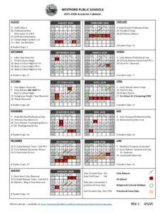 WESTFORD PUBLIC SCHOOLS, calendar