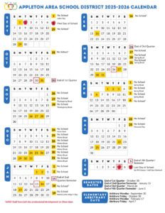 APPLETON AREA SCHOOL DISTRICT calendar
