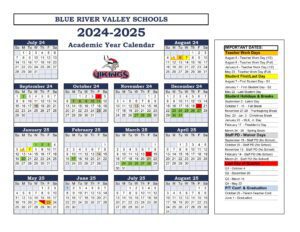 BLUE RIVER VALLEY SCHOOLS calendar