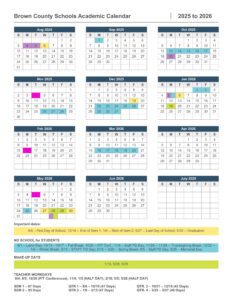 BROWN COUNTY IN SCHOOLS calendar
