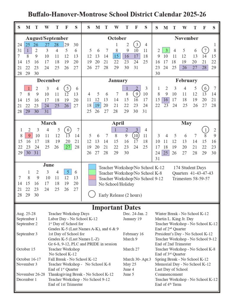 bhm schools calendar