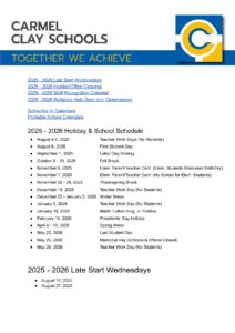 Carmel Clay Schools Calendar