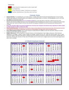 Calvert County Public Schools (1) calendar